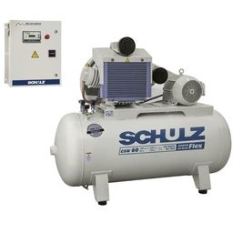 Compressor De Ar Schulz Odontológico Csw 60/420 Isento De Óleo Com Inversor de Frequência - 60 Pés 420 Litros  380v