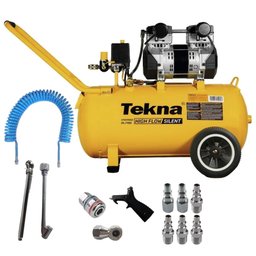 Compressor de Ar Isento de Óleo CPSH9050-2C 9,1PCM 50L 2,5HP  + Kit Ferramentas Pneumáticas 13 Peças Schweers