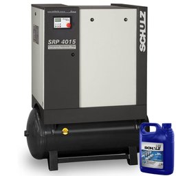 Compressor de Ar de Parafuso com Reservatório 230 Litros 15HP 380V - SRP LEAN 4015 + Óleo Mineral para Compressor Parafuso 4L