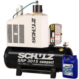 Compressor de Ar Rotativo de Parafuso SRP 3015 Compact III 15HP 11Bar 200L  + Óleo Mineral para Compressor Parafuso 4L