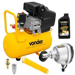 Motocompressor de Ar MCV 25 8,0 pcm 25 litros  + Minipregador + Acessórios