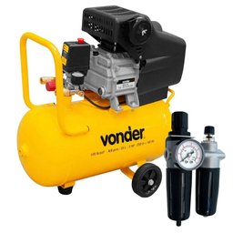 Motocompressor de Ar MCV 25 8,0 pcm 25 litros  + Conjunto Mini Filtro Regulador e Lubrificador 1/4Pol.