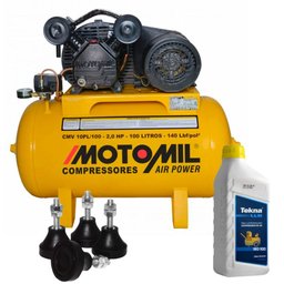 Compressor de Ar 10 Pés 2hp 100L + Amortecedor de Vibração