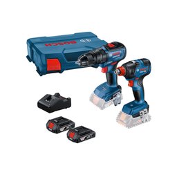 Combo Parafusadeira GSB 18V-50 e Furadeira de Impacto a Bateria 18V Brushless GDX 18V-200 com Maleta