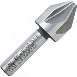 Escareador - Med. 8,0mm x 60º - Dente Reto, Corte à Direita, Haste Cilíndrica, DIN 334 A - Aço HSS (M2)