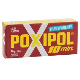 Solda Plástica Transparente 10min 16g - Poxipol
