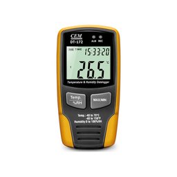 Datalogger temperatura -40 a 70 °C umidade 0 a 100% RH atende norma RDC304 Novotest.br BY CEM DT-172