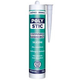 Silicone Acético Polystic Cozinhas e Banheiros Branco 250g