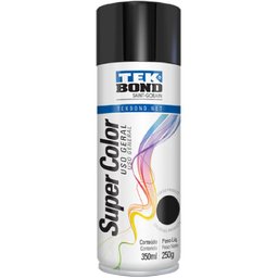 Tinta Spray Super Color Preto Brilhante Uso Geral 350ml