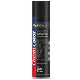 Tinta Spray Edition 400ml Uso Geral Preto Fosco-CHEMICOLOR-680096