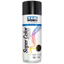 Tinta Spray Super Color Preto Metalico COM 350ml/250g-TEKBOND-233210069