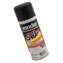 Tinta Em Spray Alta Temperatura Preta Com 200 ml