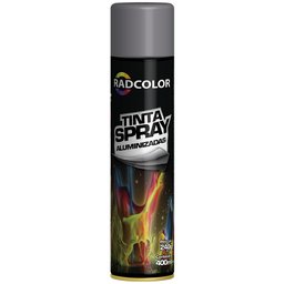 Tinta Spray Acrílica Aluminizada Cinza Placa 400ml/ 240g-RADCOLOR-RC2109-01