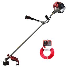 Roçadeira a Gasolina 43CC 1,4HP com Partida Manual + Fio de Nylon Vermelho Redondo 2,65mm x 15m