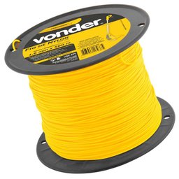 Fio de Nylon Amarelo Redondo 1,6 mm x 500 Metros para Aparador de Grama