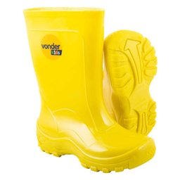 Bota Infantil de PVC Amarela 20/21 com Forro