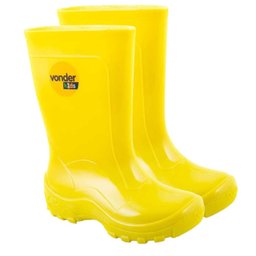 Bota Infantil de PVC Amarela 24/25 com Forro