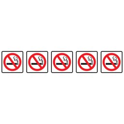 Placa De Sinalização Proibido Fumar 5 Unidades 5x25cm