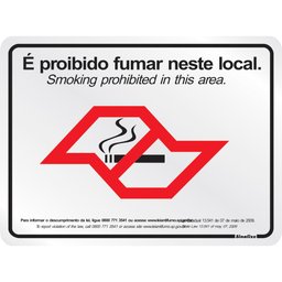 Placa Proibido Fumar Lei Estadual SP Nº13541 25x20cm