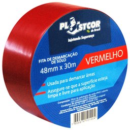 Fita de Demarcação PVC Vermelho 48mm x 30m