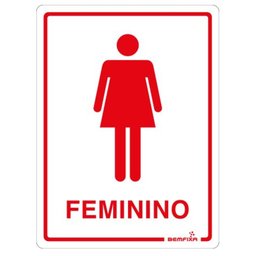 Placa para Banheiro Feminino 15 x 20 cm