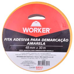 Fita Adesiva Amarela  48mmX30m para Demarcação-WORKER-342688
