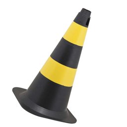 Cone de Sinalização 50cm Preto E Amarelo