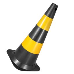 Cone sinalizador 75cm Preto E Amarelo