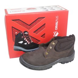 Bota/Botina De Segurança De Amarrar 3 Gomos Nobuck Com Bico PVC Café Tam. 39 - CP092PVC/39 - Crival