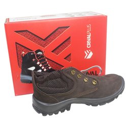 Bota/Botina de Segurança de Amarrar 3 Gomos Nobuck Com Bico PVC Café Tam. 41 - CP092PVC/41- Crival