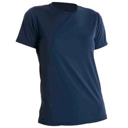 Camiseta Antiviral Feminina Manga Curta Azul Tamanho GG
