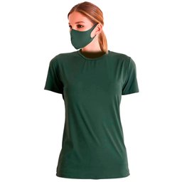 Camiseta Antiviral Feminina Manga Curta Verde Tamanho M + Máscara de Tecido Antiviral Verde Adulto-CHROMALIQUIDO-K3215