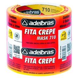 Fita Crepe 48mm x 50 Metros Mask Uso Geral com 2 Unidades