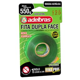 Fita Dupla Face Massa Acrílica 12mm x 2m