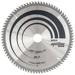 Disco de Serra Circular 254mm Optiline Wood com 80 Dentes 