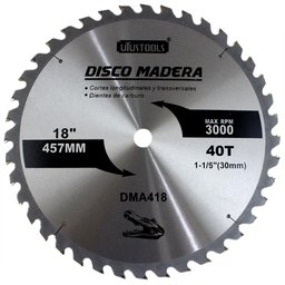 Disco de Serra Circular para Madeira 40 Dentes 18 Pol.-UYUSTOOLS-DMA418