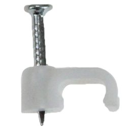 Fixador para Fio Chatos 6mm Branco com 25 Peças