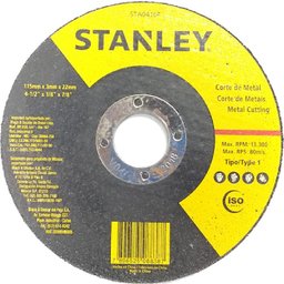 Disco De Corte Para Ferro 4.1/2 X 7/8 - Sta0410F - Stanley    -STANLEY-313205