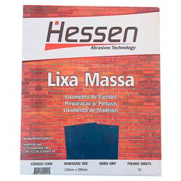 Lixa Massa 230 x 280mm Grão 120 com 50 Folhas