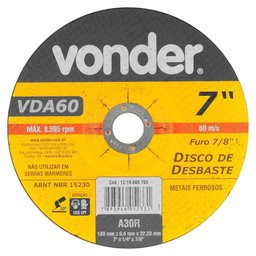 Disco de Desbaste 180mm VDA 60