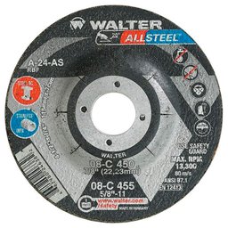 Disco de Desbaste AllSteel para Aço e Aço Inox 4.1/2 x 1/4 x 7/8 Pol. 115 x 7 x 22,23mm-WALTER-08C450