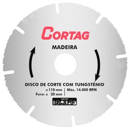 Disco de Corte Tungstênio 110mm para Madeira