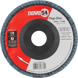 Disco de desbaste/acabamento flap-disc reto 4.1/2 Pol. grão 80 costado plástico NOVE54-NOVE54-1285081412