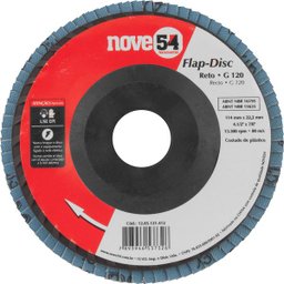 Disco de desbaste/acabamento flap-disc reto 4.1/2 Pol. grão 120 costado plástico NOVE54-NOVE54-1285121412