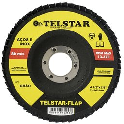 Disco Flap Grão 50 4.1/2 x 7/8 Pol.-TELSTAR-310102