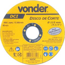 Disco Corte 115,0x1, 0x22,23 DCI Inox Vonder