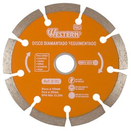 Disco de Corte Diamantado Segmentado 110mm-WESTERN-D-11S
