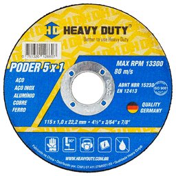 Disco de Corte Aço Inox 115 X 1,0 X 22,2mm com 50 Unidades-HEAVY DUTY-120690