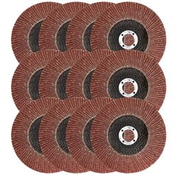 Combo 12 Discos de Desbaste 115x22mm Tipo Flap (Grão 40, Grão 100,  Grão 80, Grão 60, Grão 120 e Grão 25)