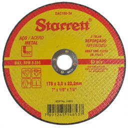 Disco de Corte de 7 Pol. para Metal-STARRETT-DAC180-34